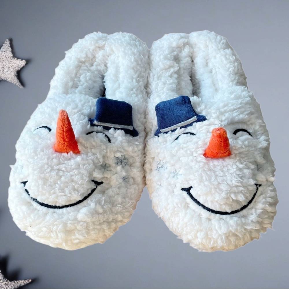 NWT Dearfoams Adult Unisex Snowman Closed-Back Slippers